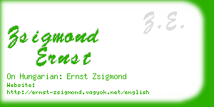 zsigmond ernst business card